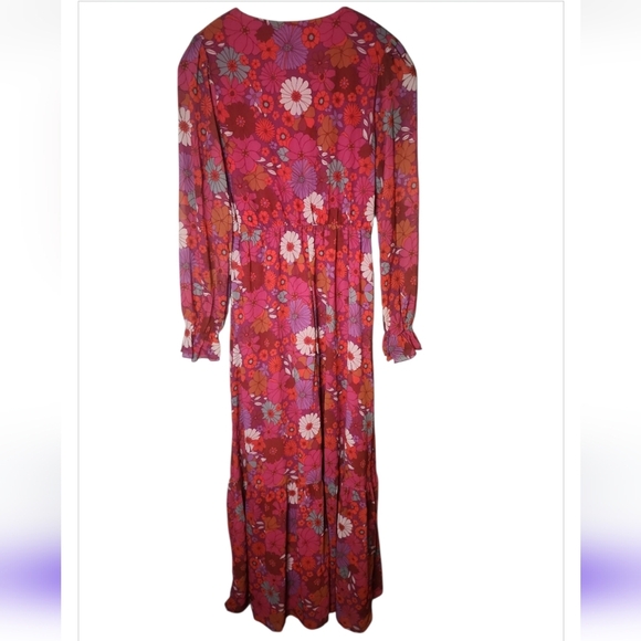 Pink Lily Women's Floral Rose Maxi Dress Cottagecore Soft Girl Balletcore Small - Picture 4 of 10